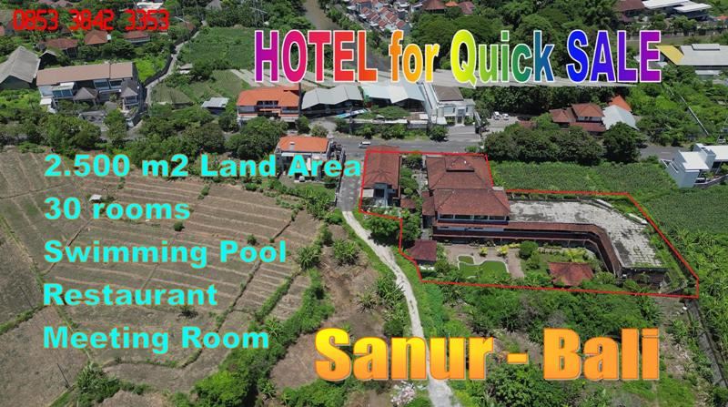 Beli Tanah Murah dekat Pantai Sanur Bali Gratis Bangunan ex Hotel #2401HJ